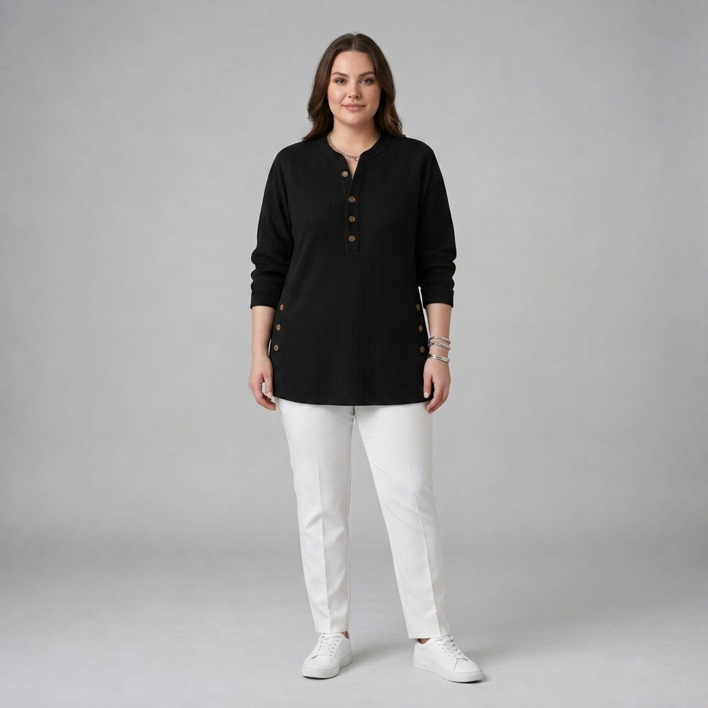 Neva | Button Henley Tunic