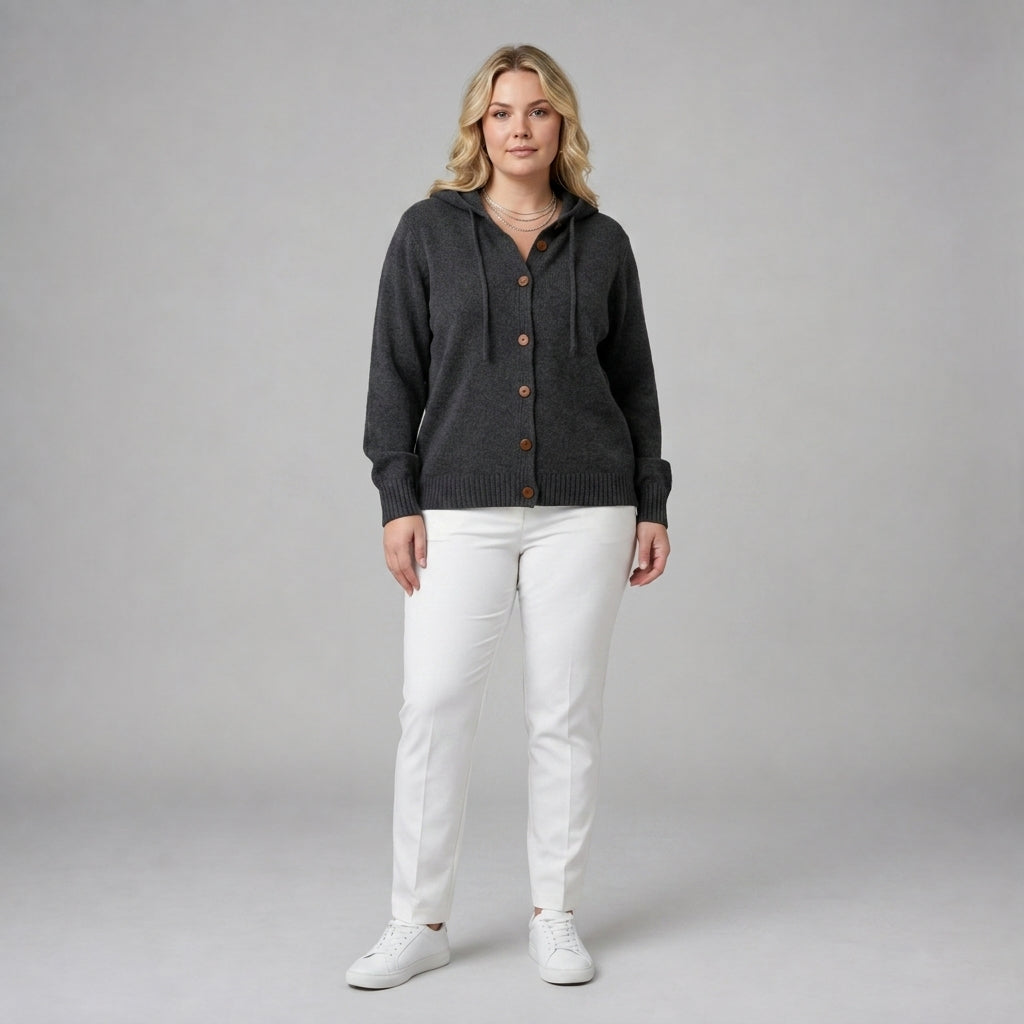 Brenda | Cosy Button Cardigan Hoodie