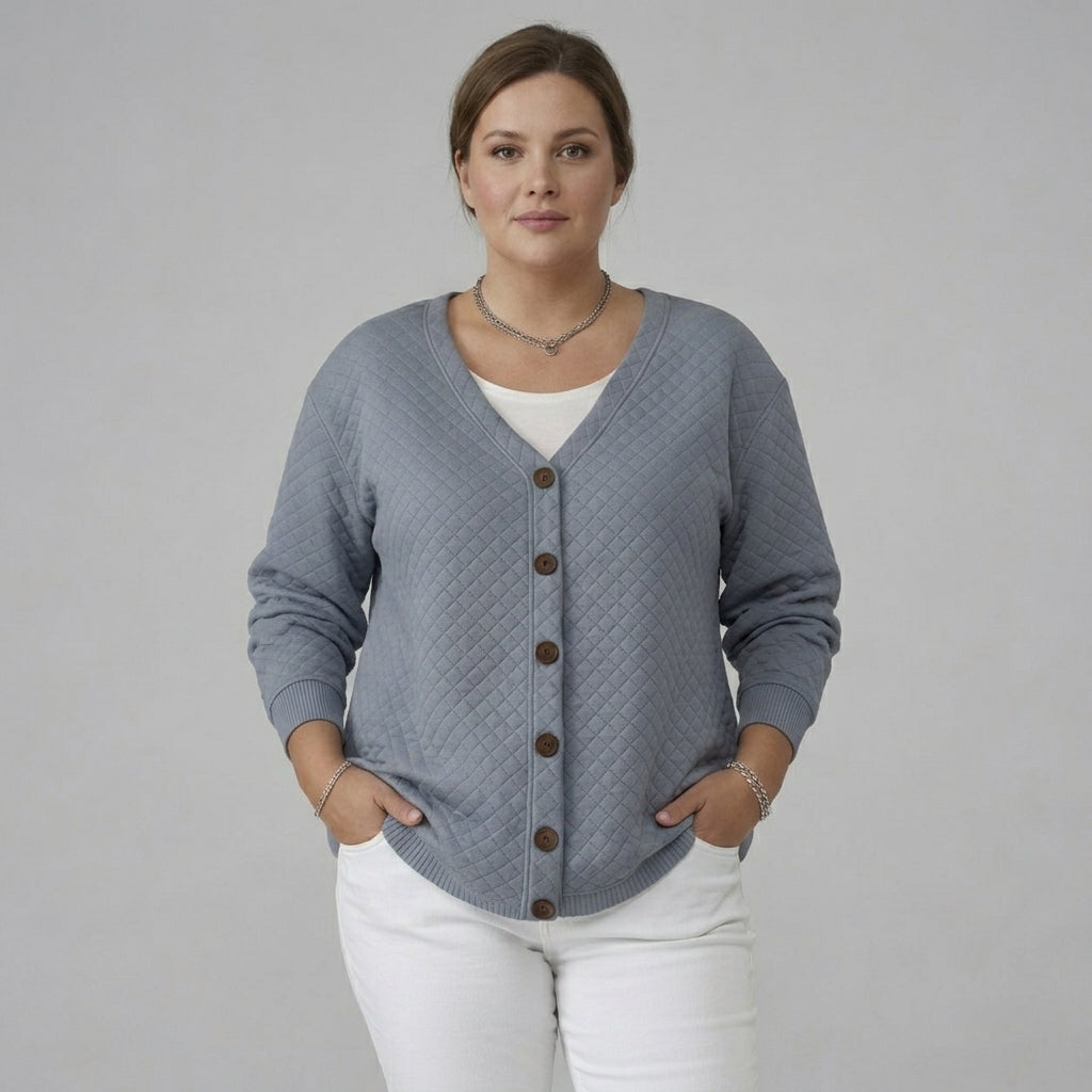 Laverne | Quilted Button Front Cardigan