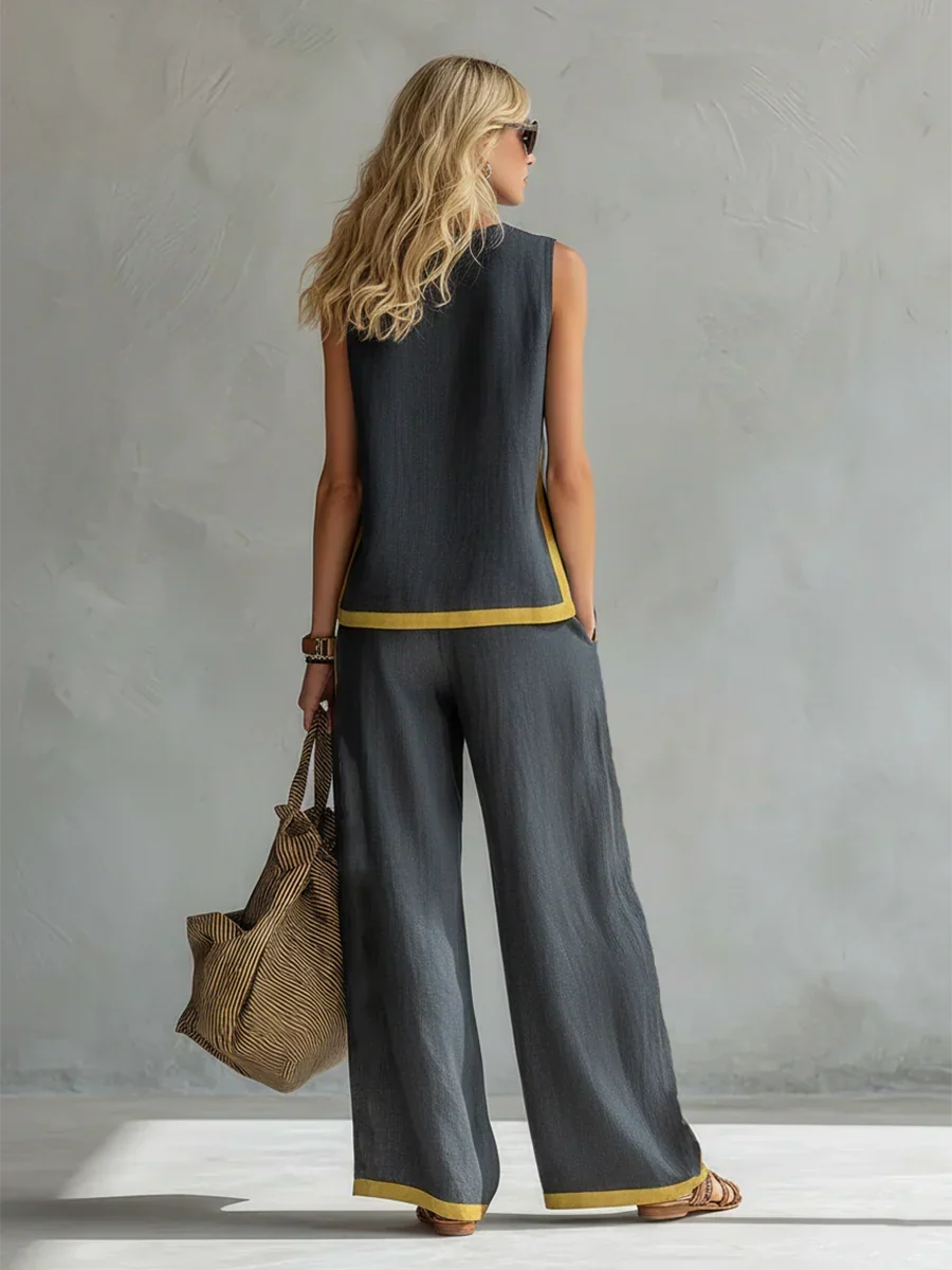 Piper | Contrast-Trim Two-Piece Set