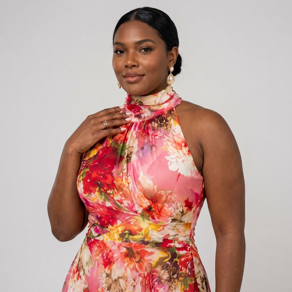 Elisabetta | Halter Neck Maxi Dress