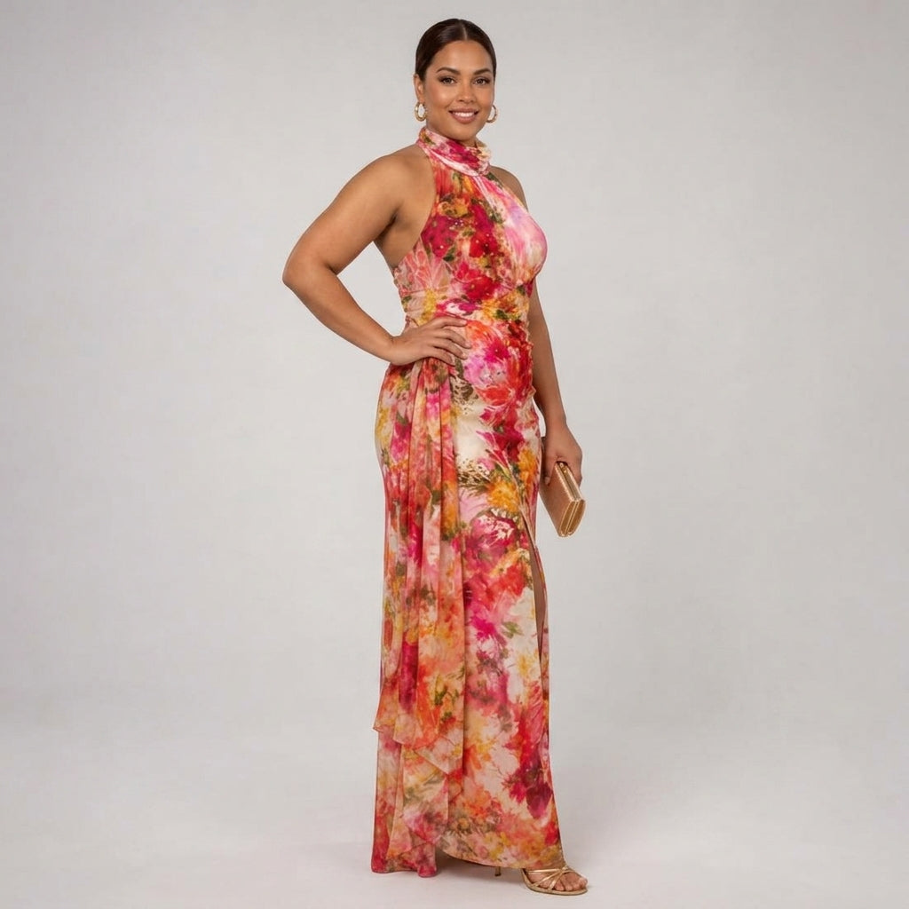 Elisabetta | Halter Neck Maxi Dress