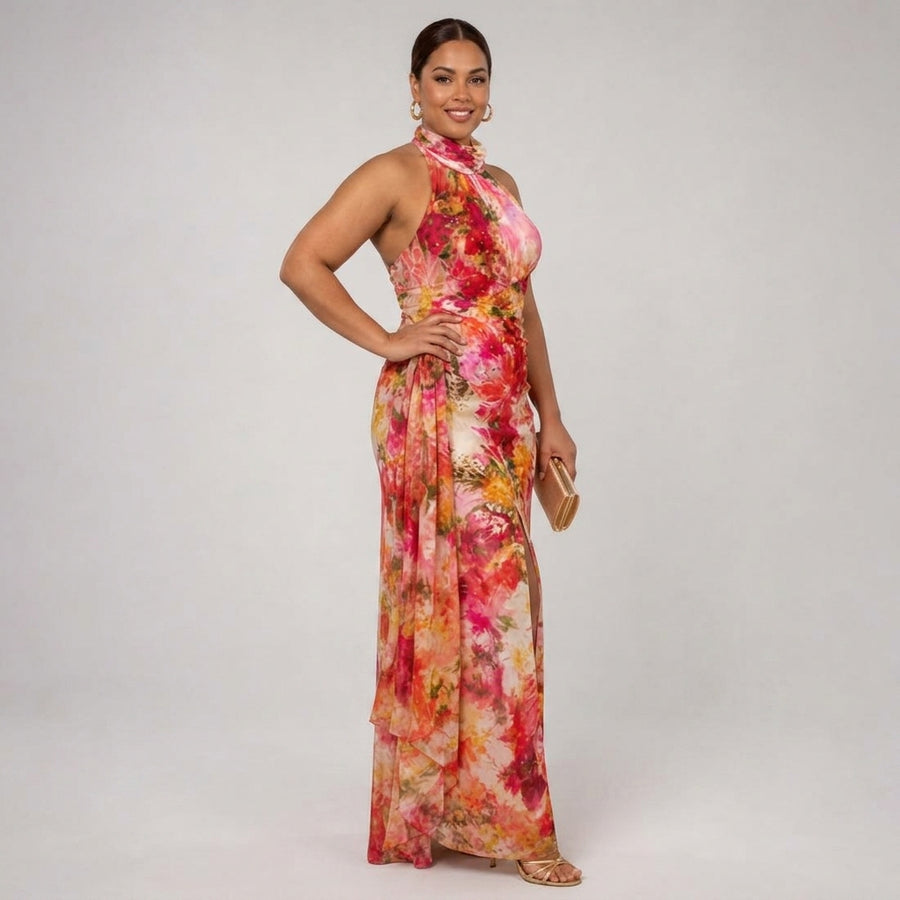 Elisabetta | Halter Neck Maxi Dress