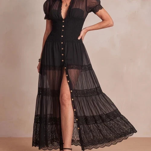 Ravenna | Sheer Lace Maxi Dress
