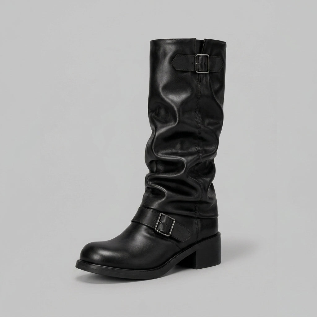 Avery | Knee-High Biker Boots