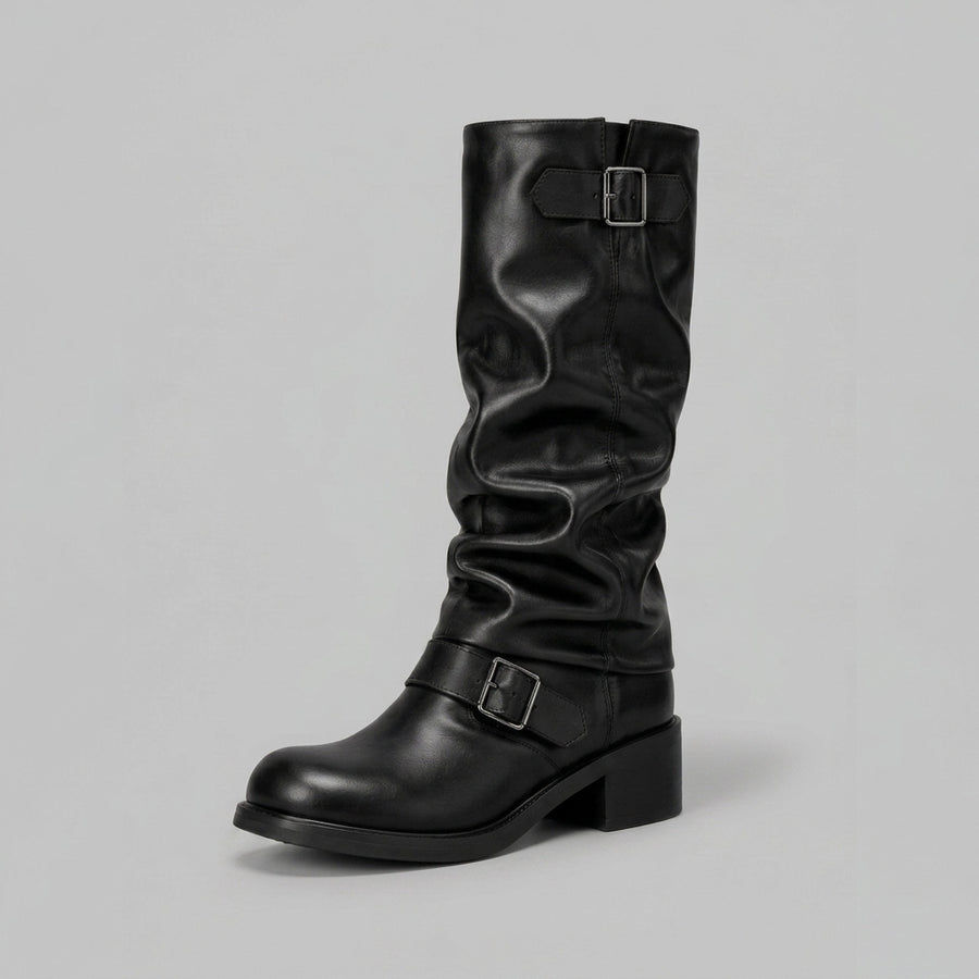 Avery | Knee-High Biker Boots