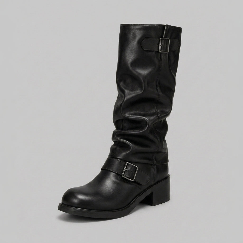 Avery | Knee-High Biker Boots