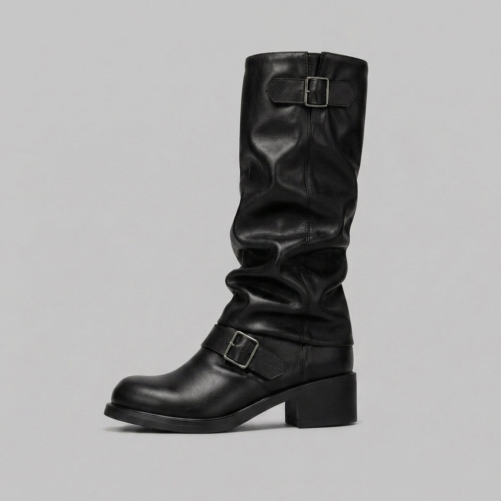 Avery | Knee-High Biker Boots