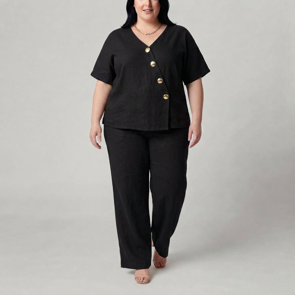 Nora | Button-Front Two-Piece Set