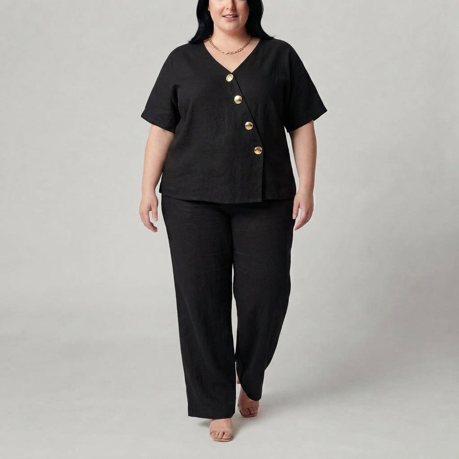 Nora | Button-Front Two-Piece Set
