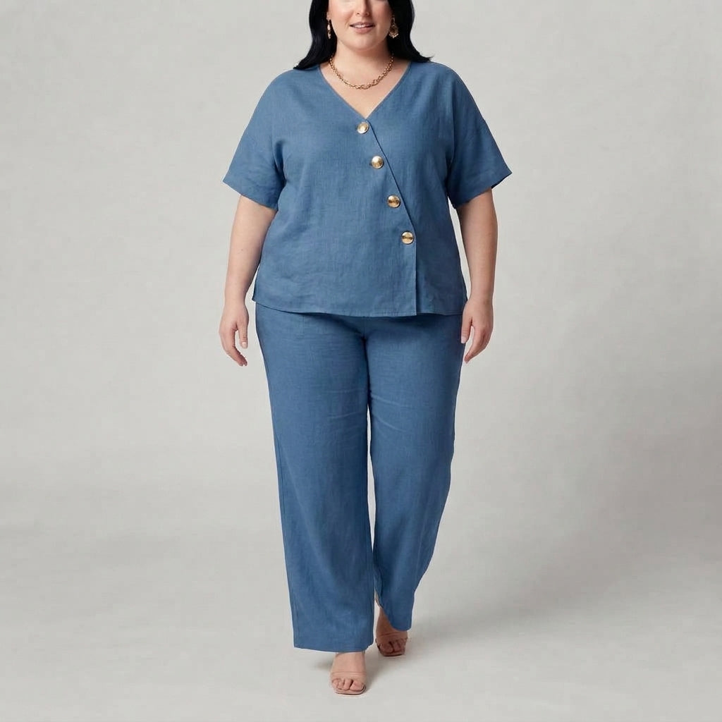 Nora | Button-Front Two-Piece Set