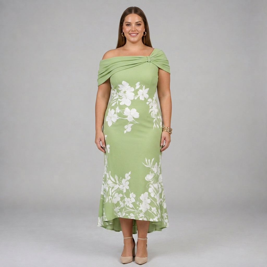Loretta Floral Off-Shoulder Midi Dress