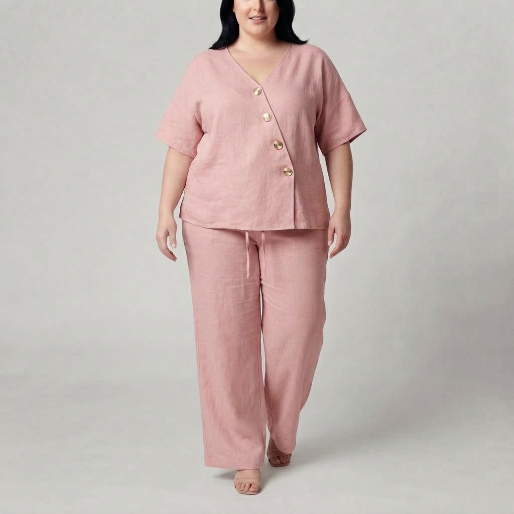 Nora | Button-Front Two-Piece Set