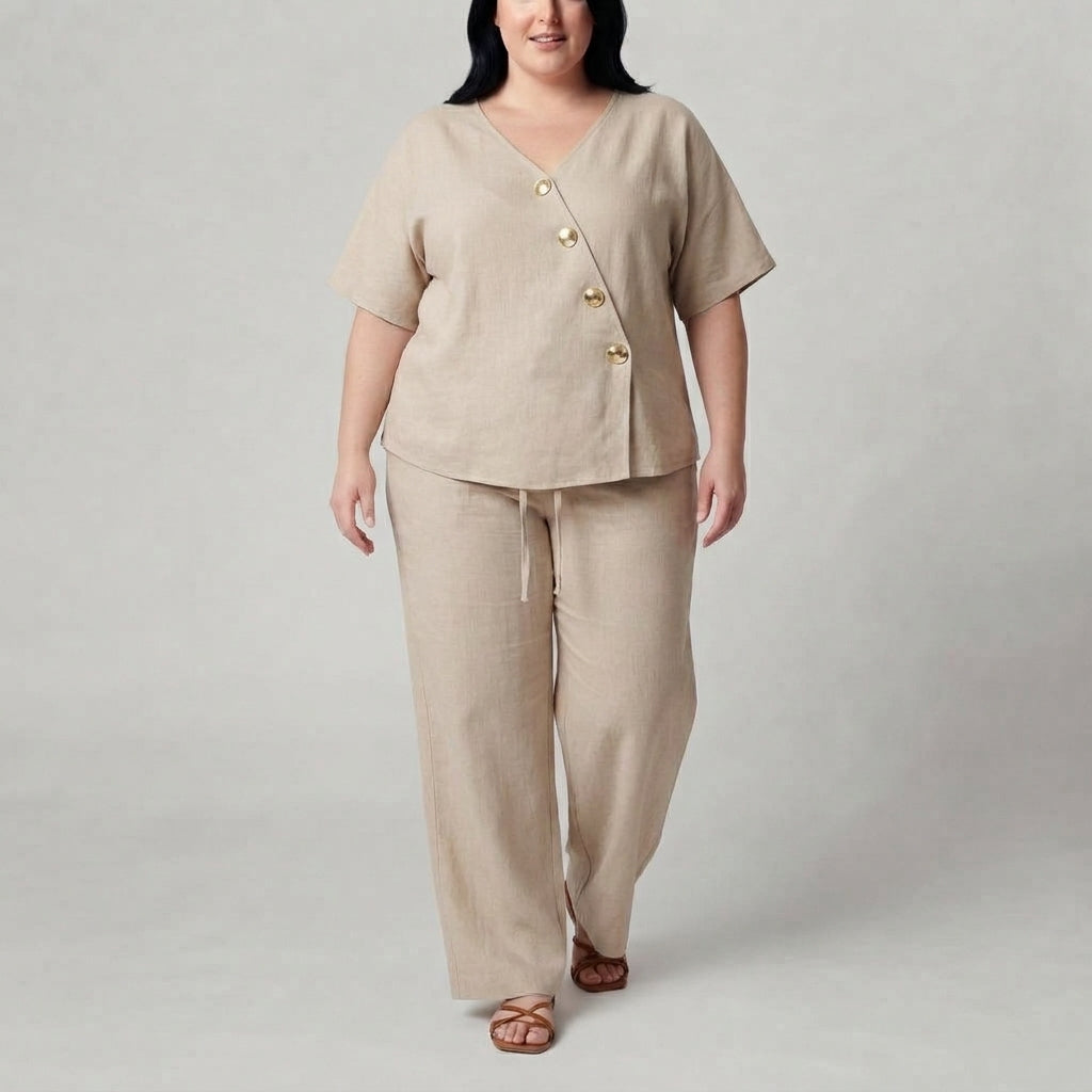Nora | Button-Front Two-Piece Set