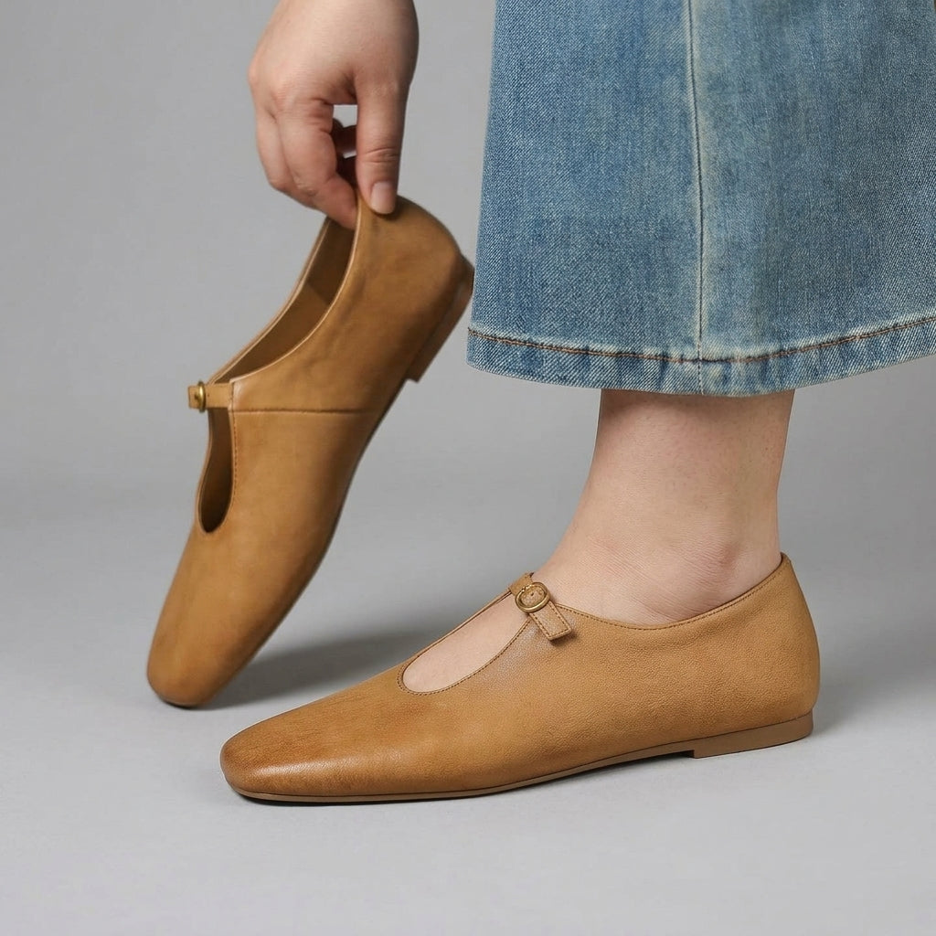 Elspeth | High Vamp Mary Jane Flats
