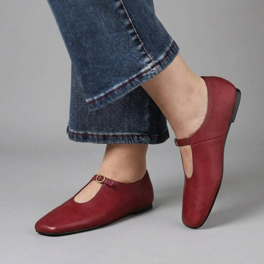 Elspeth | High Vamp Mary Jane Flats