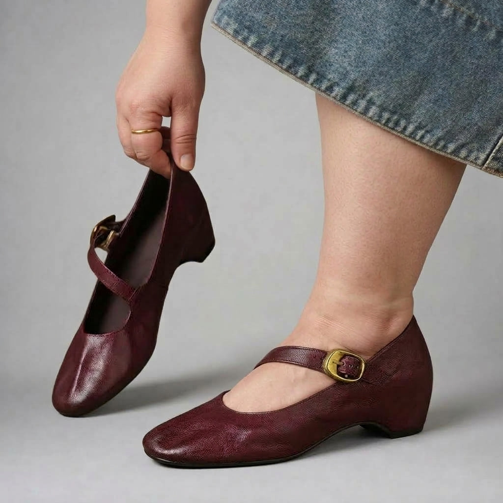 Quira | Round Toe Mary Jane Flats