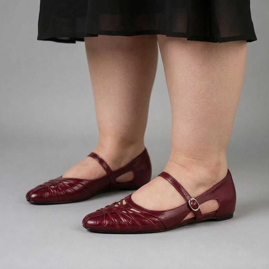 Quenby | Pointed Lattice Mary Jane Flats