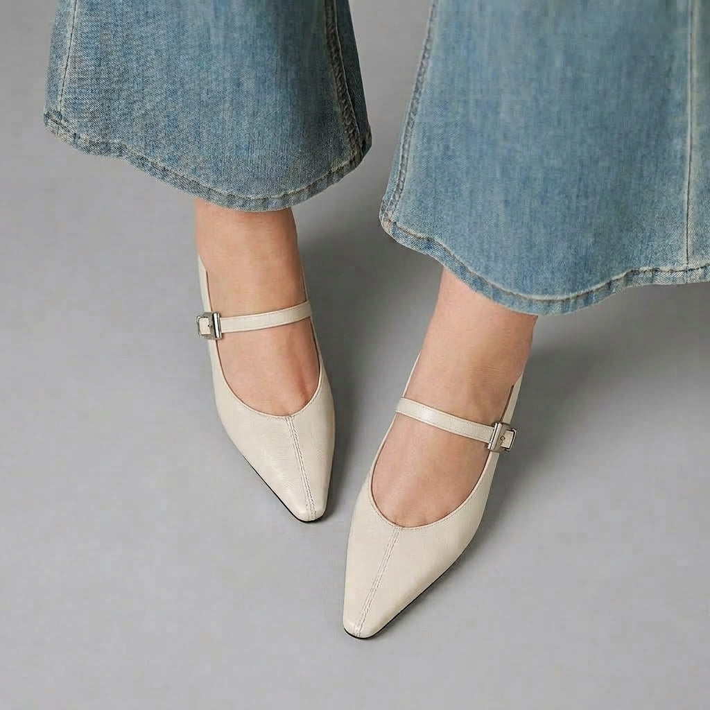 Tamsin | Pointed Toe Mary Jane Flats