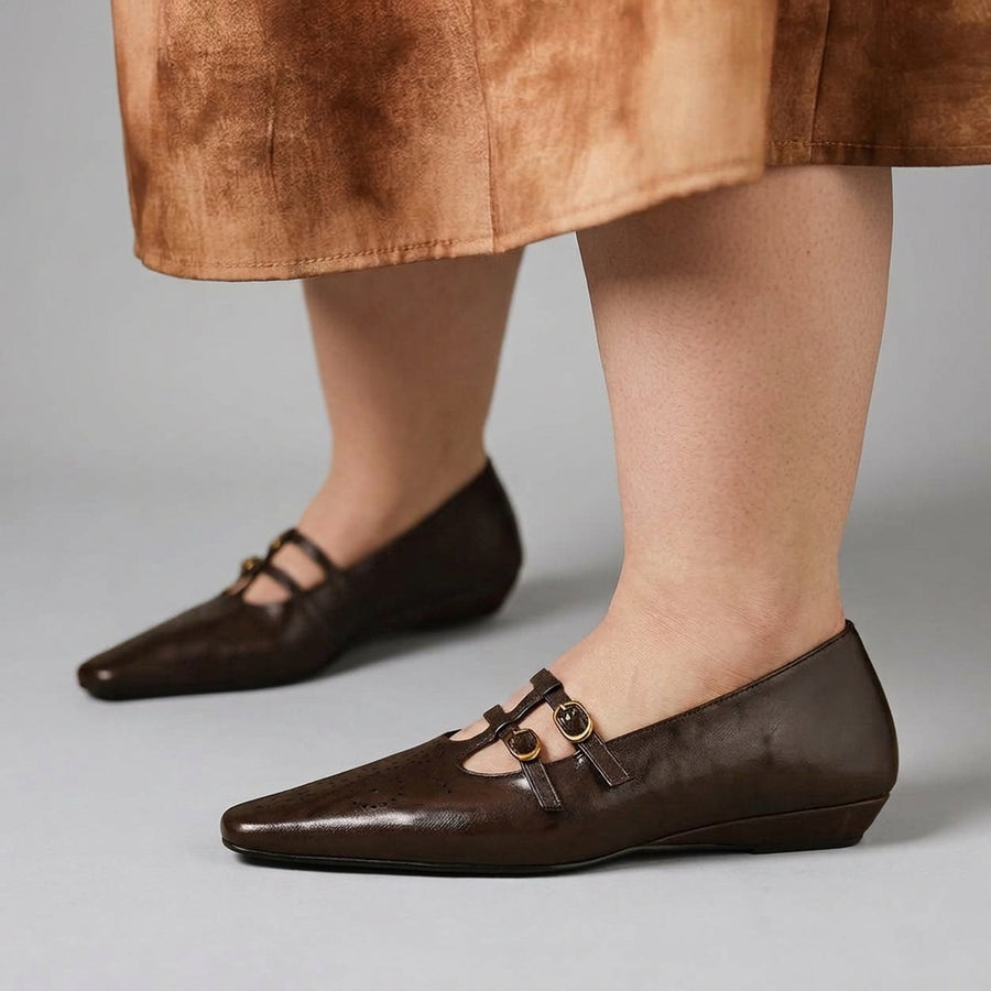 Ceyla | Double Strap Mary Jane Flats