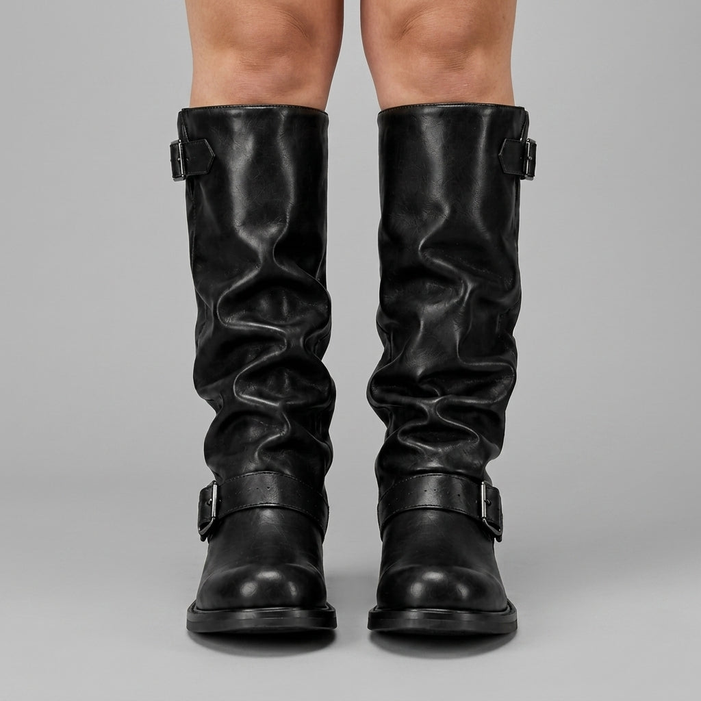Avery | Knee-High Biker Boots