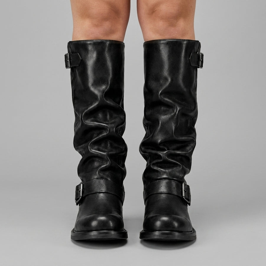 Avery | Knee-High Biker Boots
