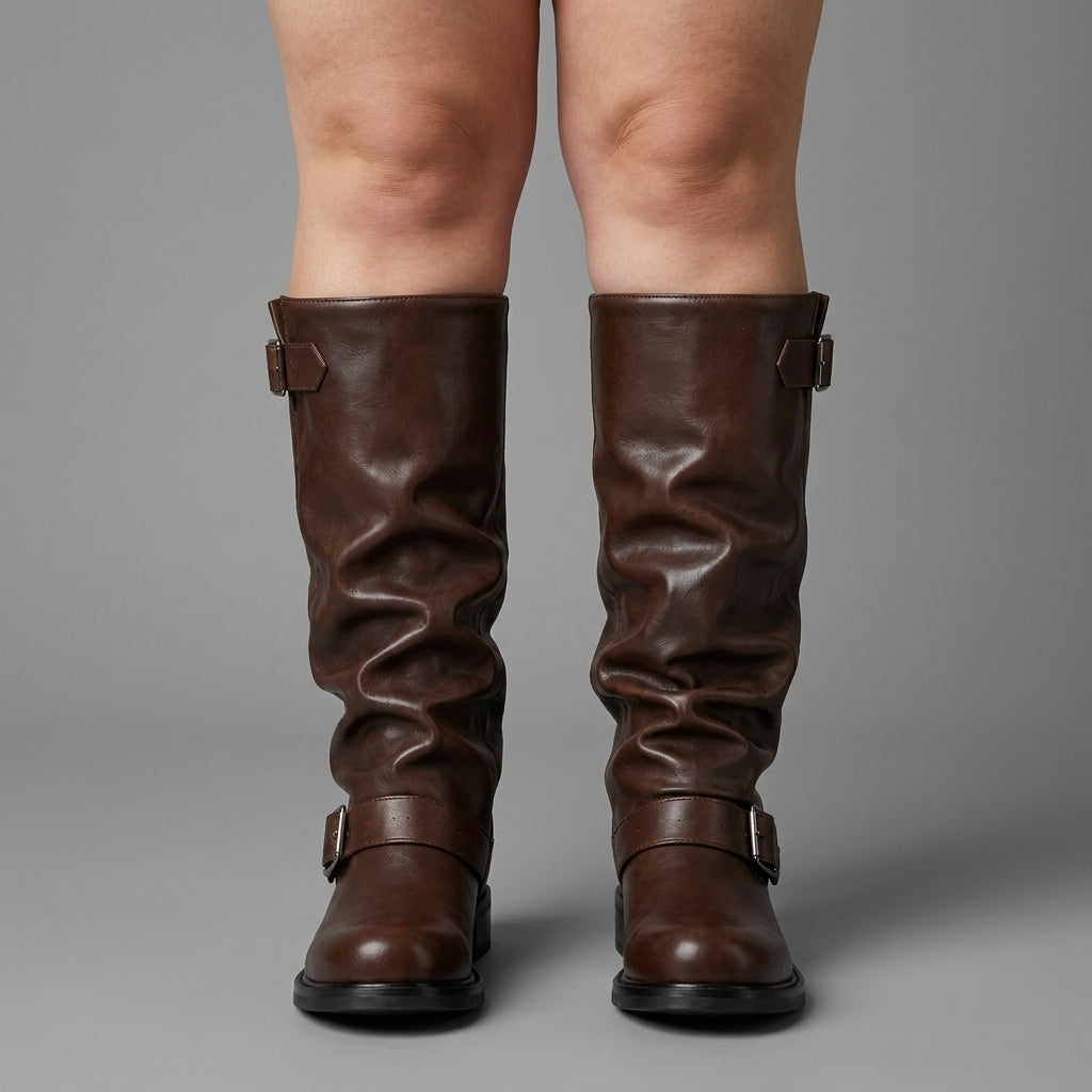 Avery | Knee-High Biker Boots