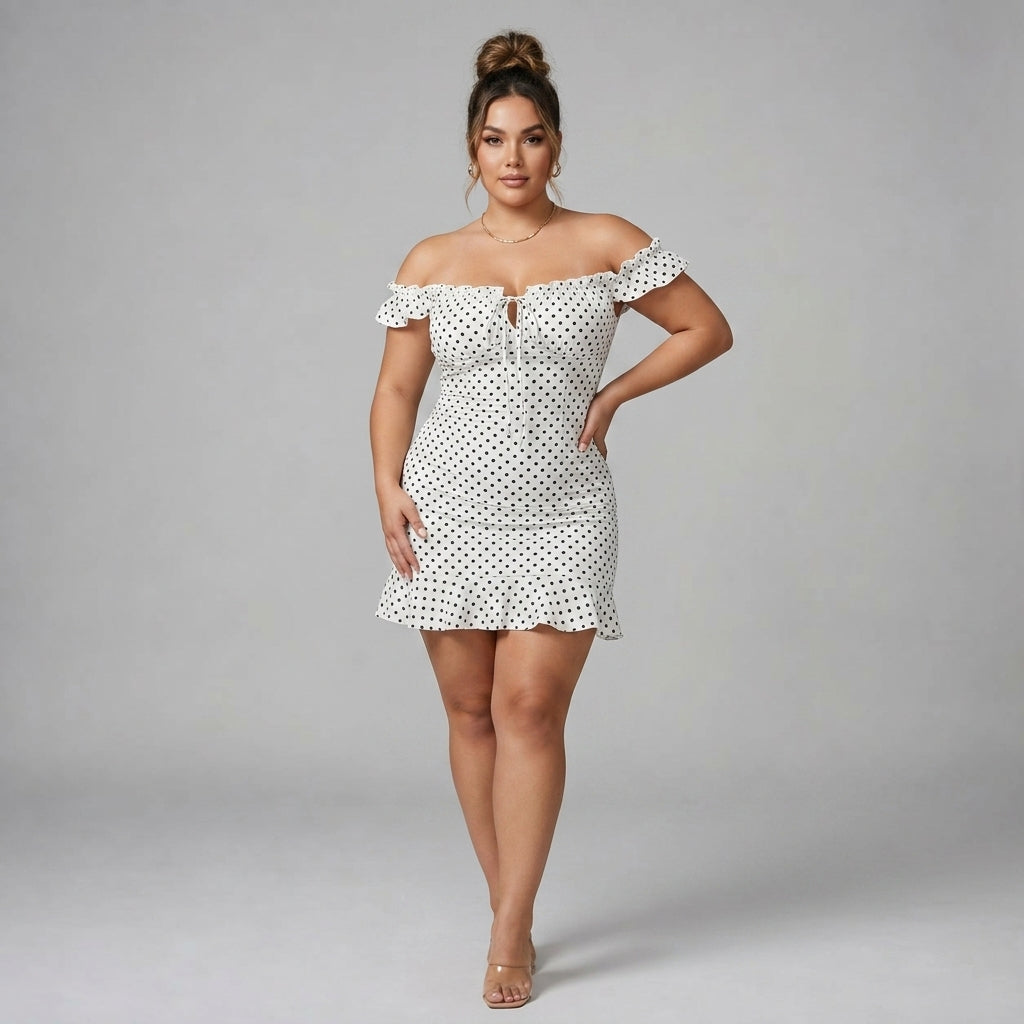 Elara | Front-Lace Ruffled Waist Dress