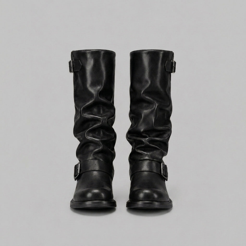 Avery | Knee-High Biker Boots