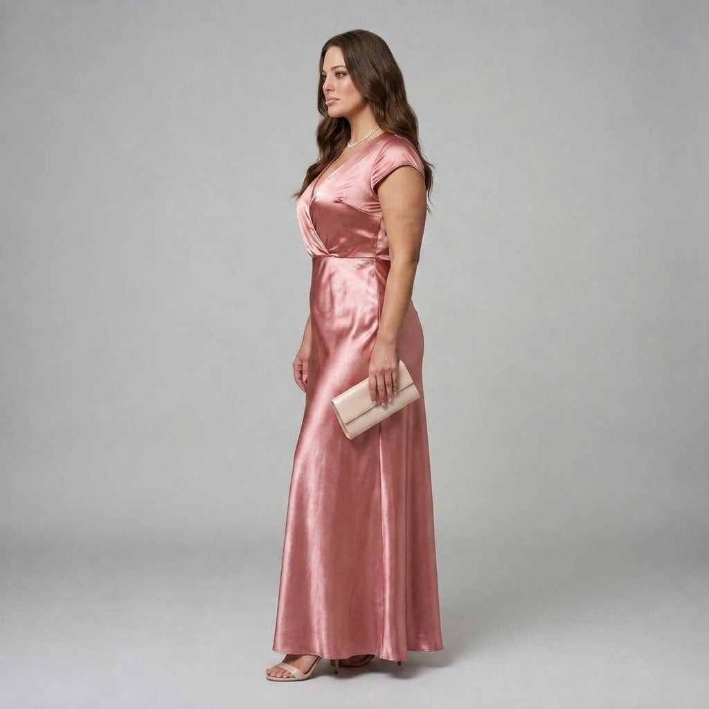 Samouse | Cap Sleeve Wrap Maxi Dress