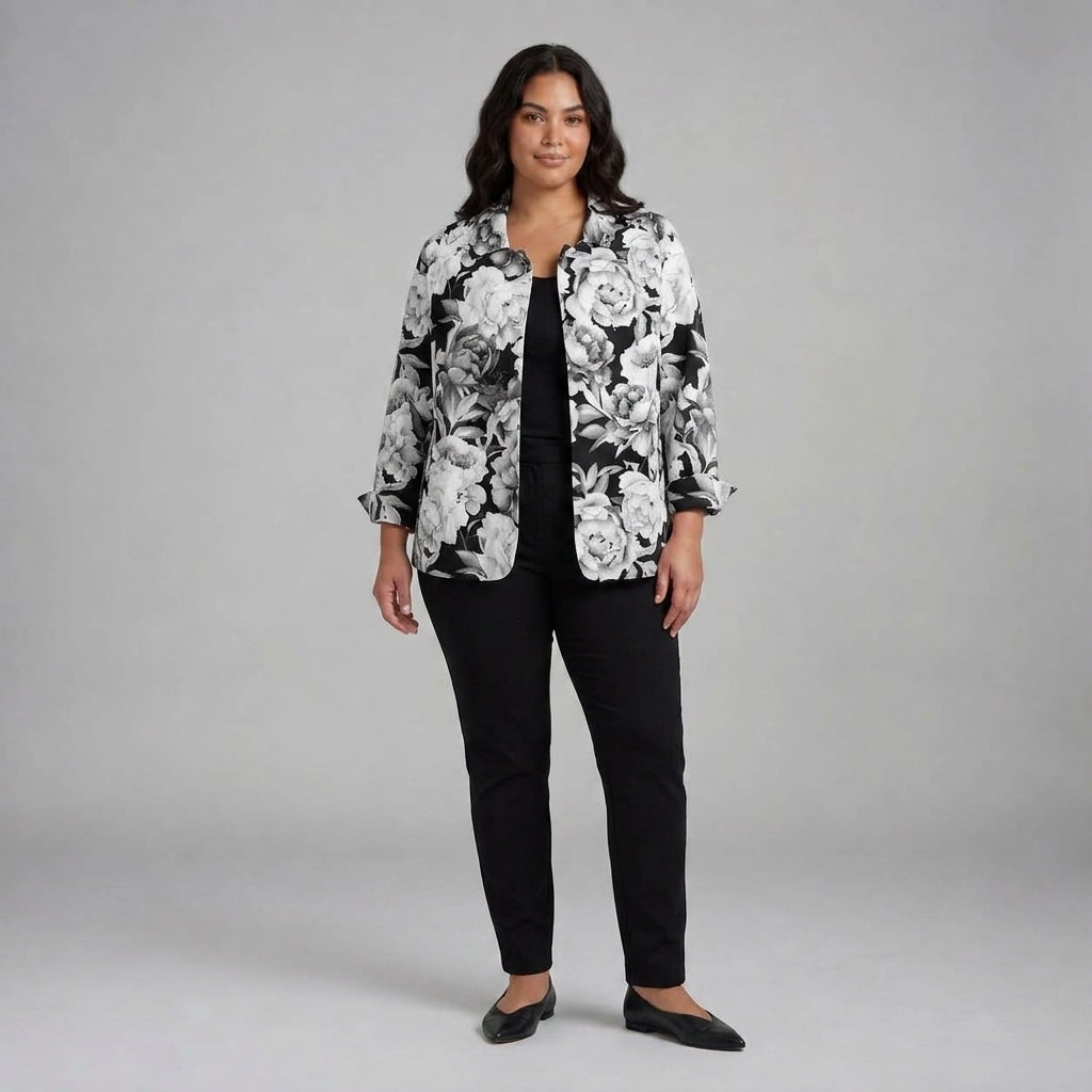 Leontina | Engraved Peony Blouse