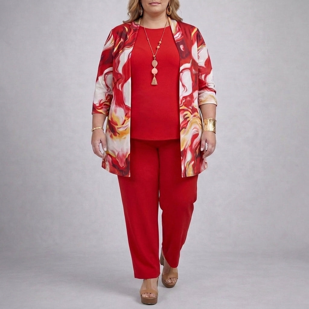 Theodora | Swirl-Print Three-Piece Set