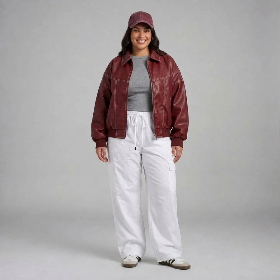 Avery | Oversized Leather Jacket