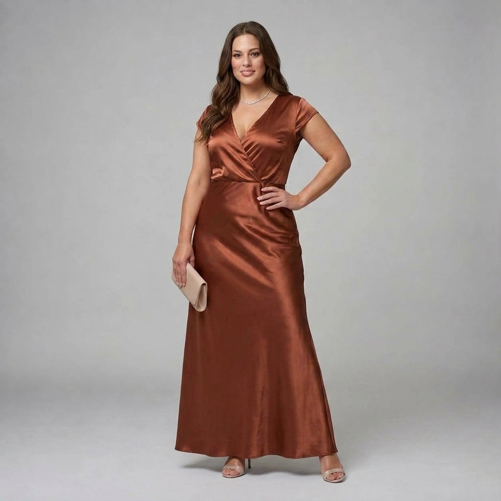 Samouse | Cap Sleeve Wrap Maxi Dress