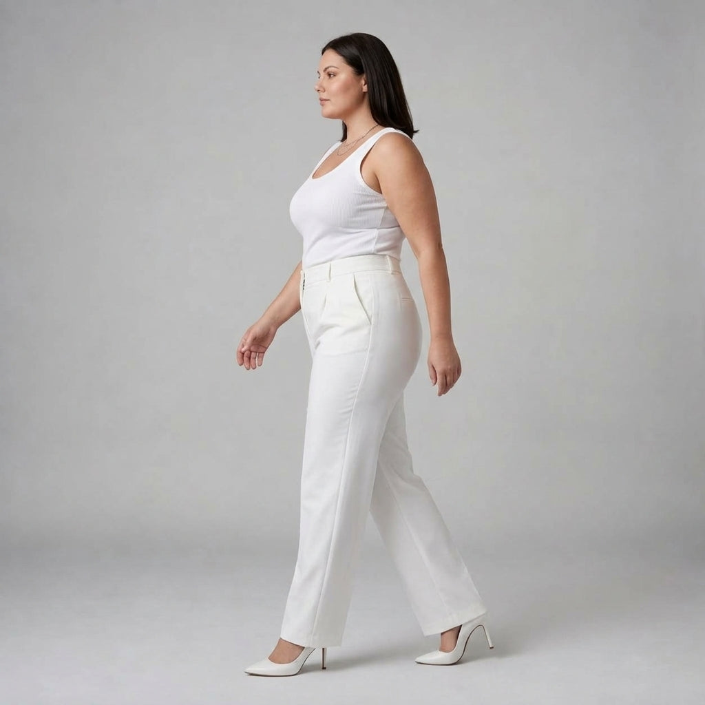 Nerissane | High Waisted Straight Trousers