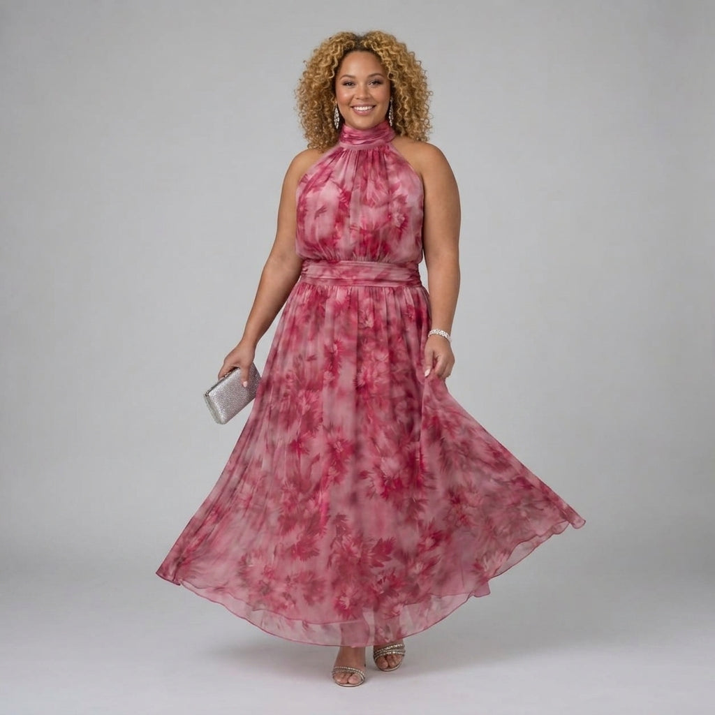 Avien | Halter Neck Midi Dress