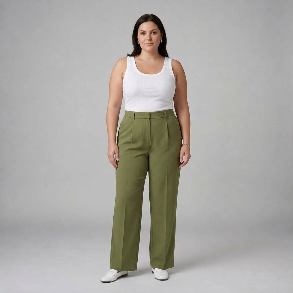 Nerissane | High Waisted Straight Trousers