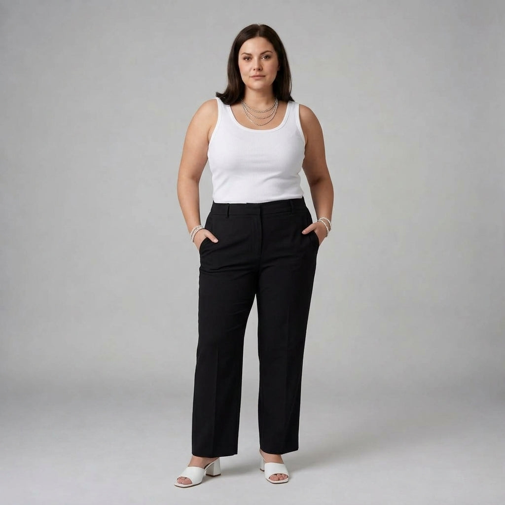 Nerissane | High Waisted Straight Trousers