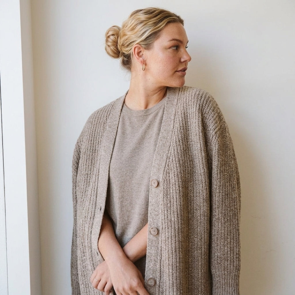 Mary | Ribbed Knit V-Neck Cardigan