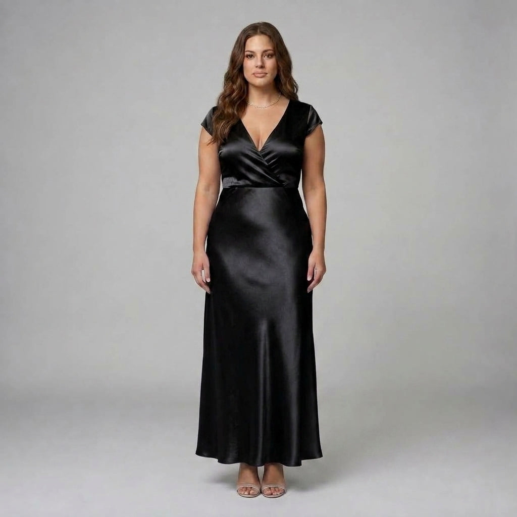 Samouse | Cap Sleeve Wrap Maxi Dress