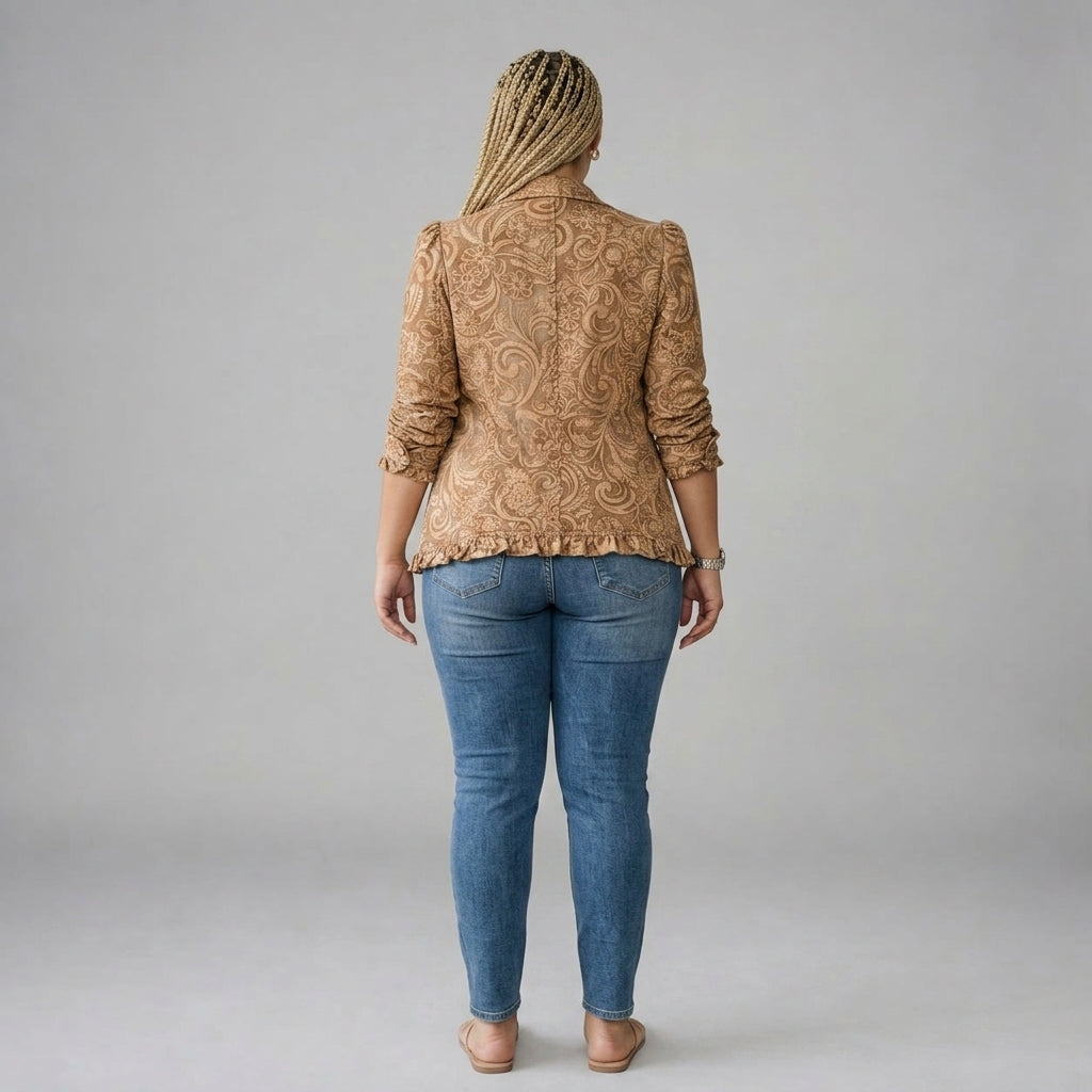 Cheryl – Vintage Floral Frill Jacket