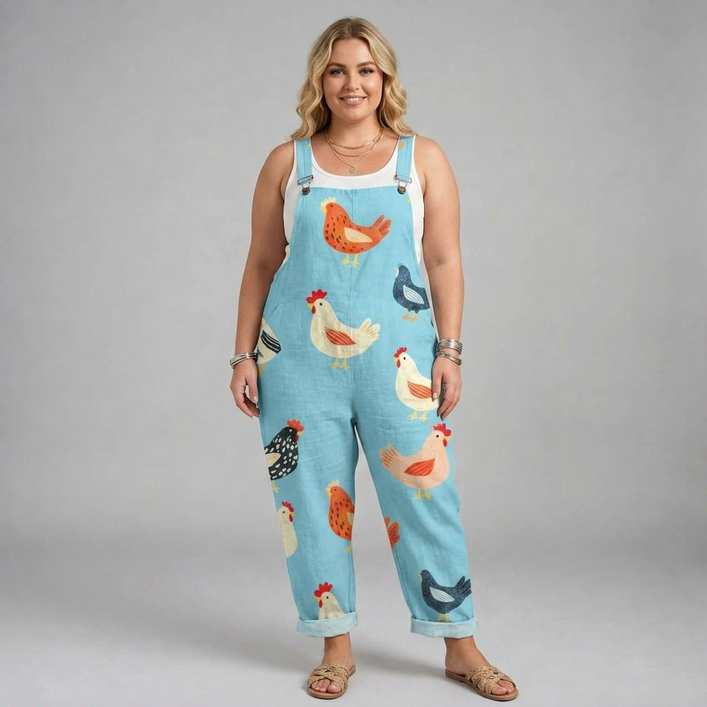 Alessandra | Blue Chicken Print Jumpsuit