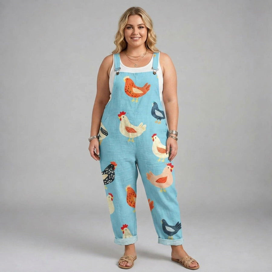 Alessandra | Blue Chicken Print Jumpsuit