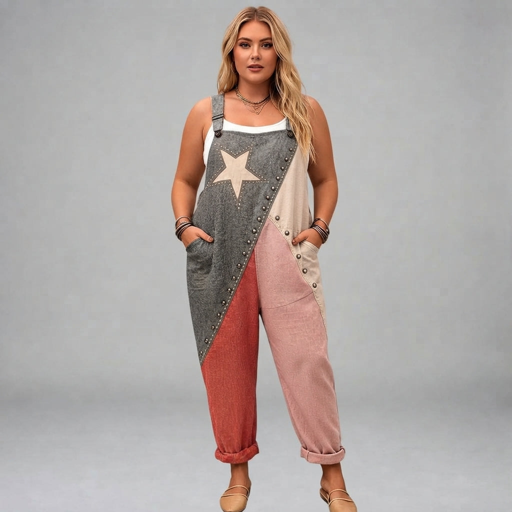 Stella | Vintage Patchwork Dungarees