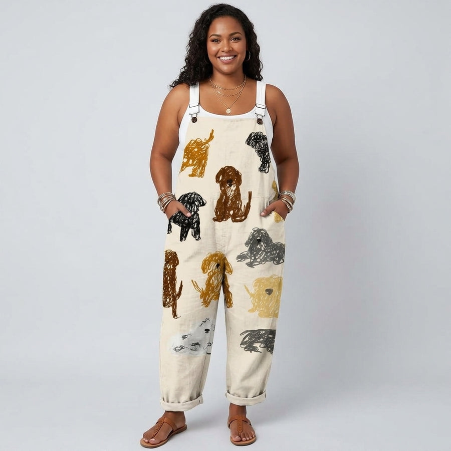 Camille | Stylized Dog-Print Jumpsuit