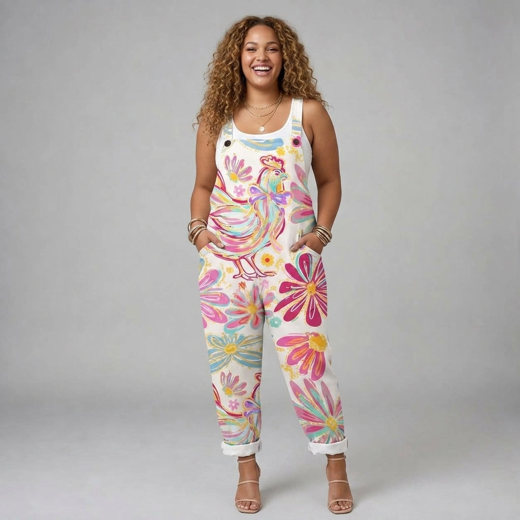 Celina | Colorful Floral Dungarees