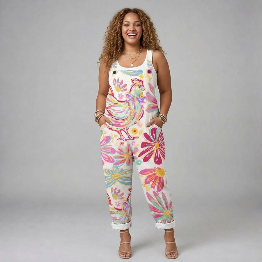 Celina | Colorful Floral Dungarees