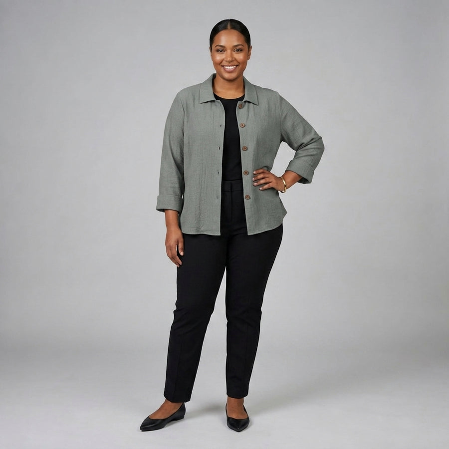 Amabilia | Soft Green Grey Blouse