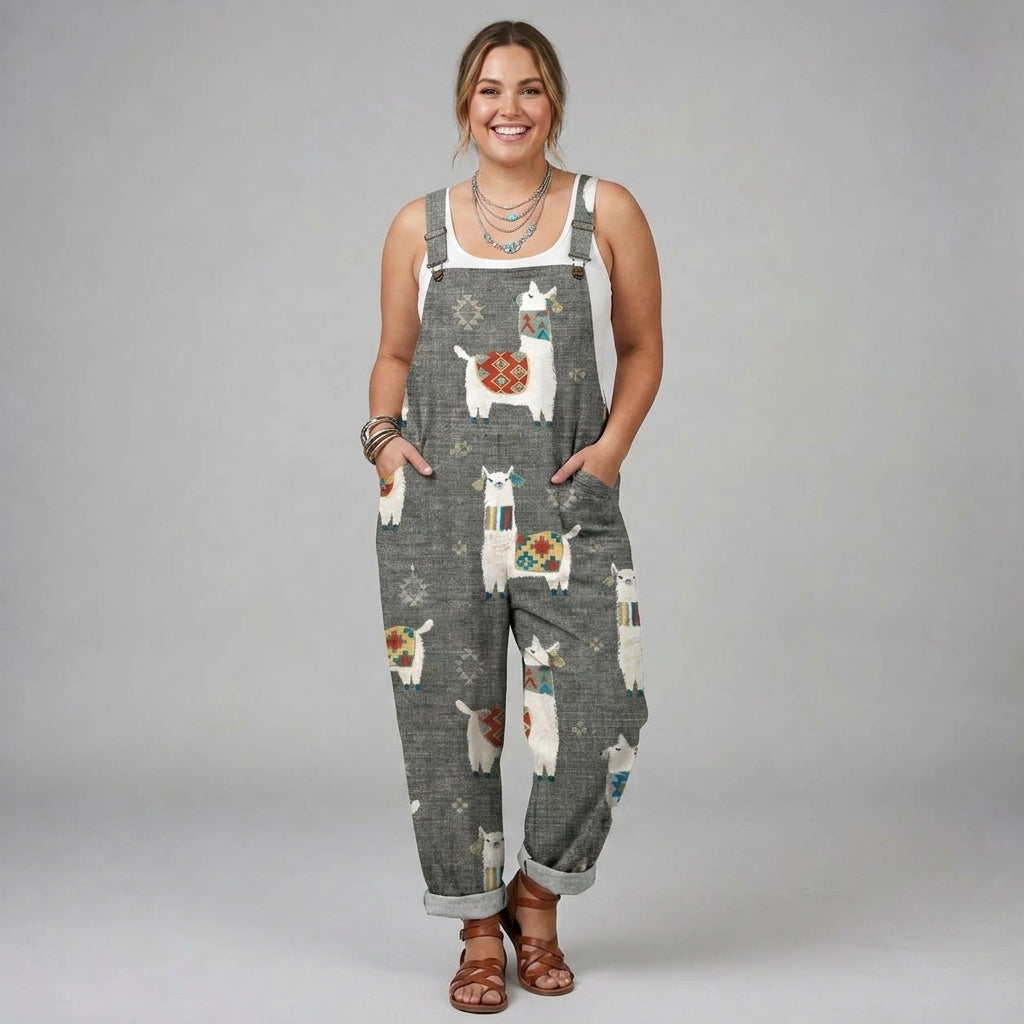 Elisabeth | Soft Gray Llama Jumpsuit