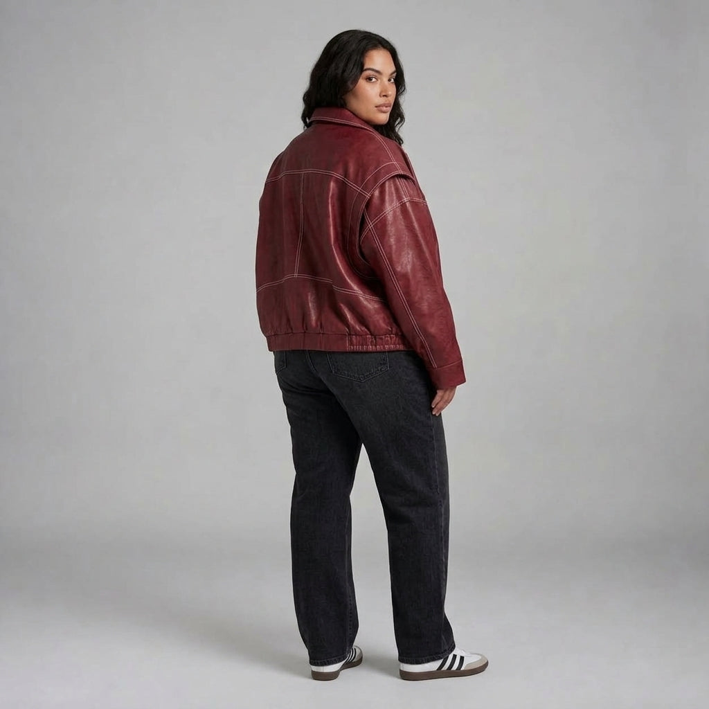 Avery | Oversized Leather Jacket
